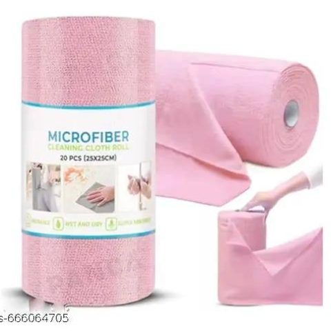 Microfiber Cleaning Cloth Roll (20 pcs, 25×25 cm)